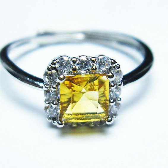 シトリン 指輪 (16号)[T275-22203]