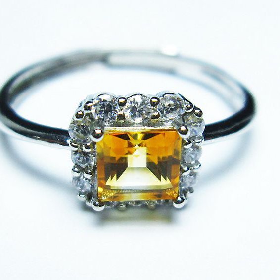 シトリン 指輪 (17号)[T275-22240]