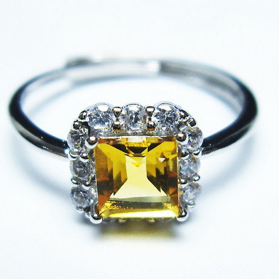 シトリン 指輪 (15号) [t275-22273]