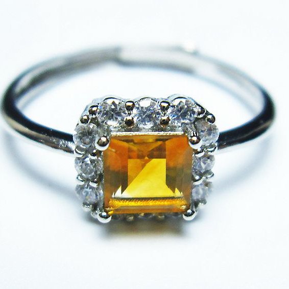 シトリン 指輪 (16号) [t275-22299]