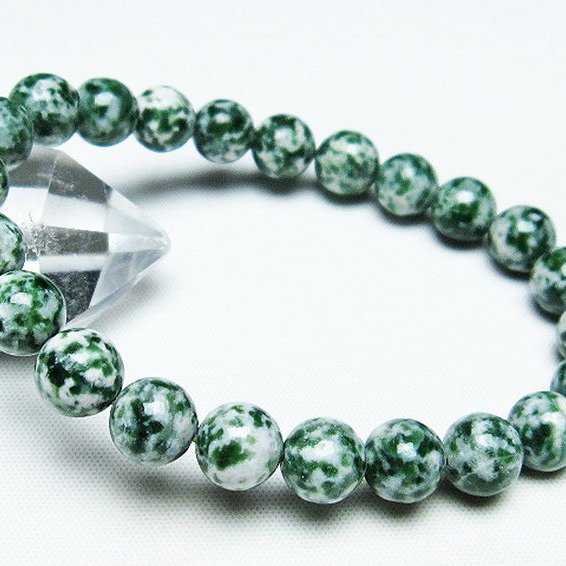 グリーンスポットジャスパー ブレスレット 9mm [T285-1019]