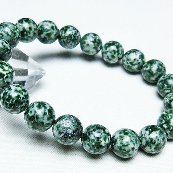 グリーンスポットジャスパー ブレスレット 11mm [T285-1058]