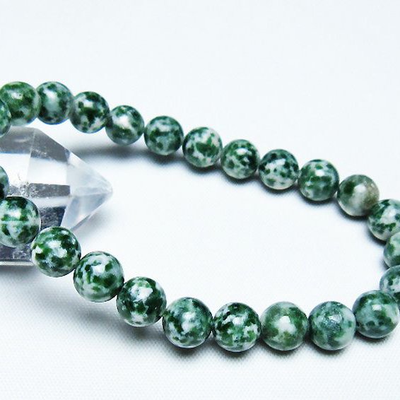 グリーンスポットジャスパー ブレスレット 8mm [T285-1144]