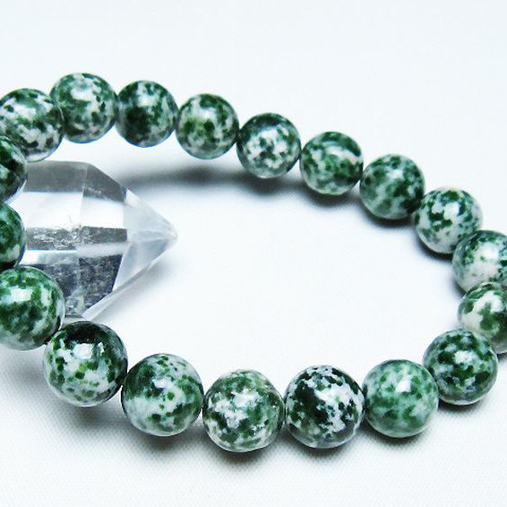 グリーンスポットジャスパー ブレスレット 11mm [T285-1197]