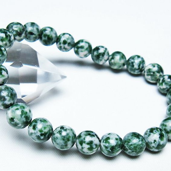 グリーンスポットジャスパー ブレスレット 8mm [T285-1320]