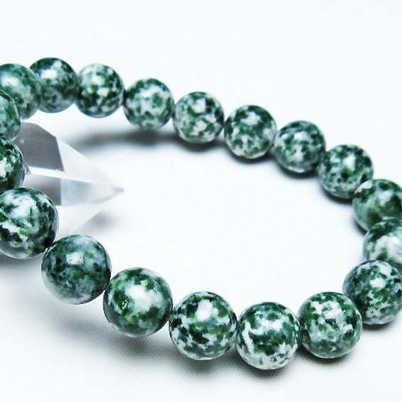 グリーンスポットジャスパー ブレスレット 11mm [T285-1344]