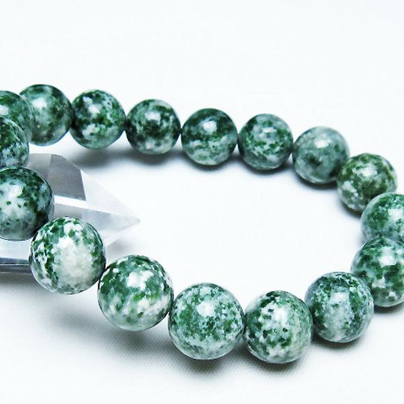 グリーンスポットジャスパー ブレスレット 13mm [T285-1360]