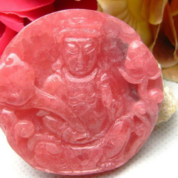 インカローズ観音様 ペンダント 55mm [T285-14]