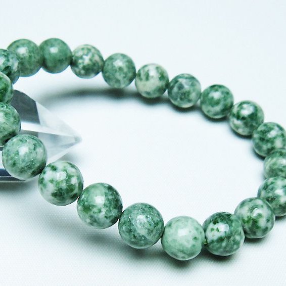 グリーンスポットジャスパー ブレスレット 10mm [T285-1488]