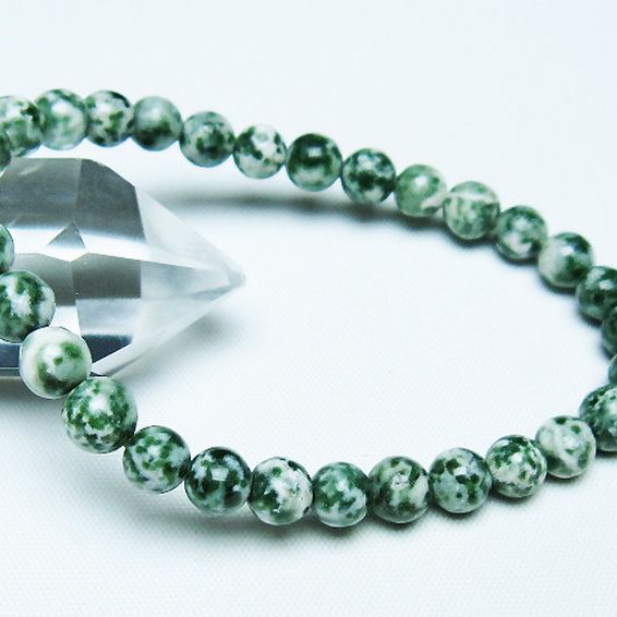 グリーンスポットジャスパー ブレスレット 6mm [T285-1490]