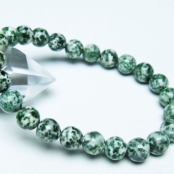 グリーンスポットジャスパー ブレスレット 8mm [T285-1498]
