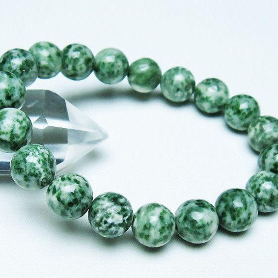 グリーンスポットジャスパー ブレスレット 11mm [T285-1524]