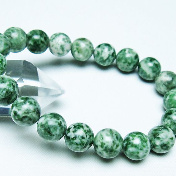 グリーンスポットジャスパー ブレスレット 11mm [T285-1525]