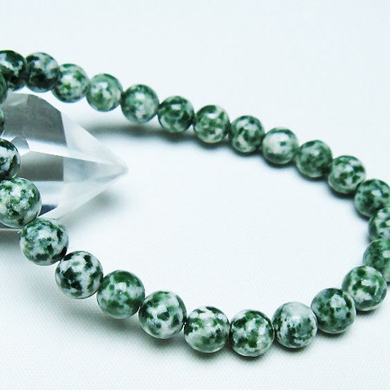 グリーンスポットジャスパー ブレスレット 7mm [T285-1529]
