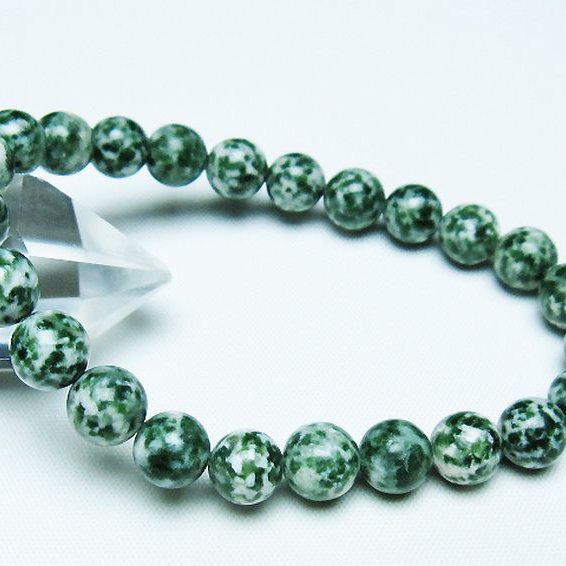 グリーンスポットジャスパー ブレスレット 8mm [T285-1531]
