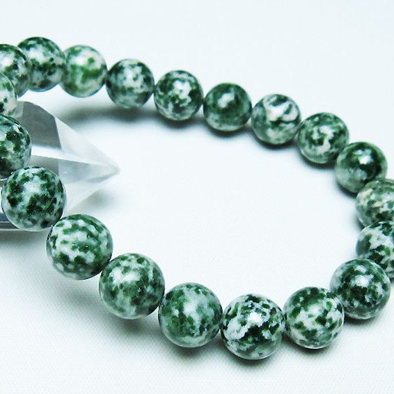 グリーンスポットジャスパー ブレスレット 10mm [T285-1543]