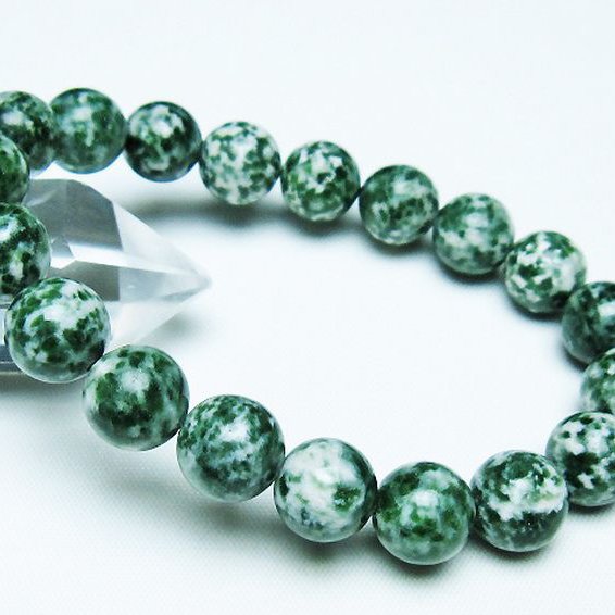 グリーンスポットジャスパー ブレスレット 11mm [T285-1545]