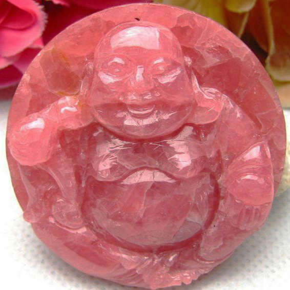 インカローズ布袋様 ペンダント 54mm [T285-7]