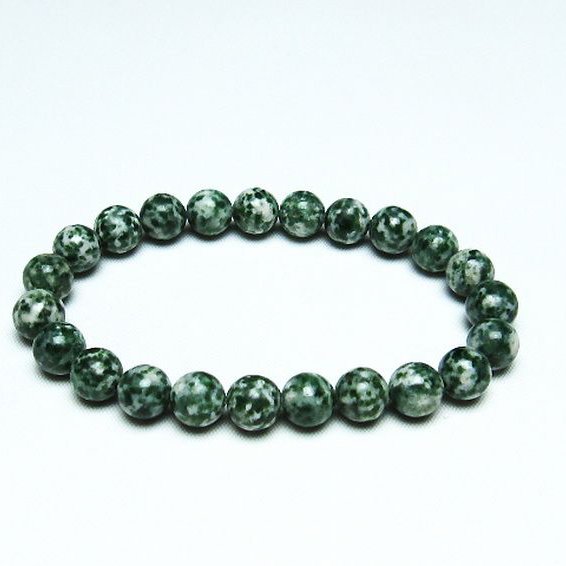 グリーンスポットジャスパー  ブレスレット 9mm [T285-876]