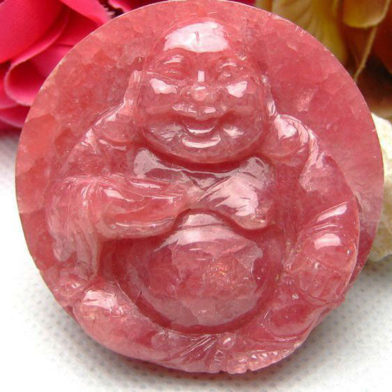 インカローズ布袋様 ペンダント 54mm [T285-9]