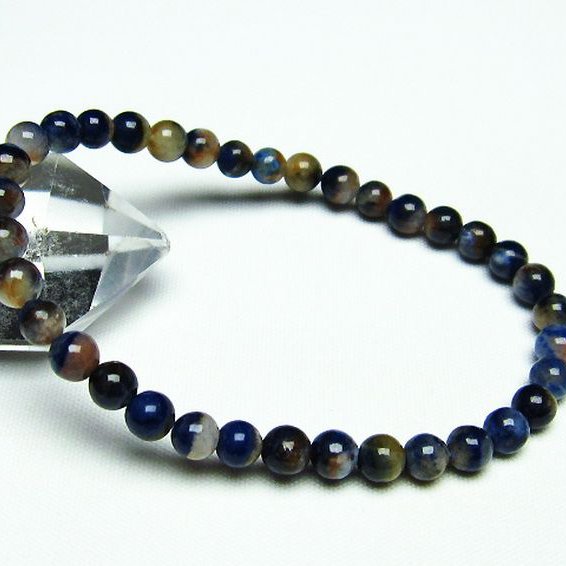 デュモルチェライトインクォーツ ブレスレット 5mm [T286-3963]