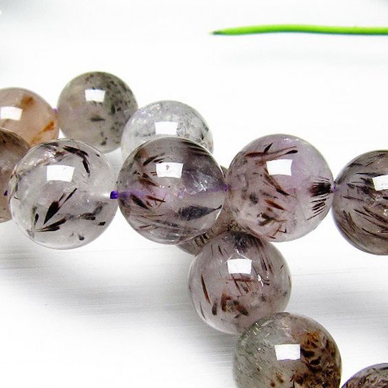 カコクセナイト インクォーツ ブレスレット 16mm [T289-6455]