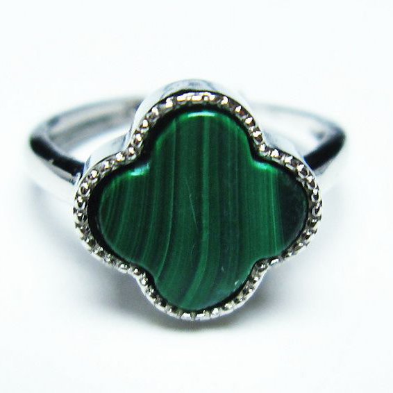 マラカイト 指輪 (14号)[T290-1105]