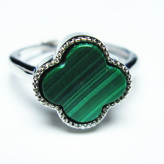 マラカイト 指輪 (14号)[T290-1153]