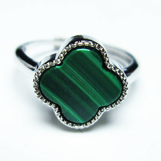 マラカイト 指輪 (15号)[T290-1177]