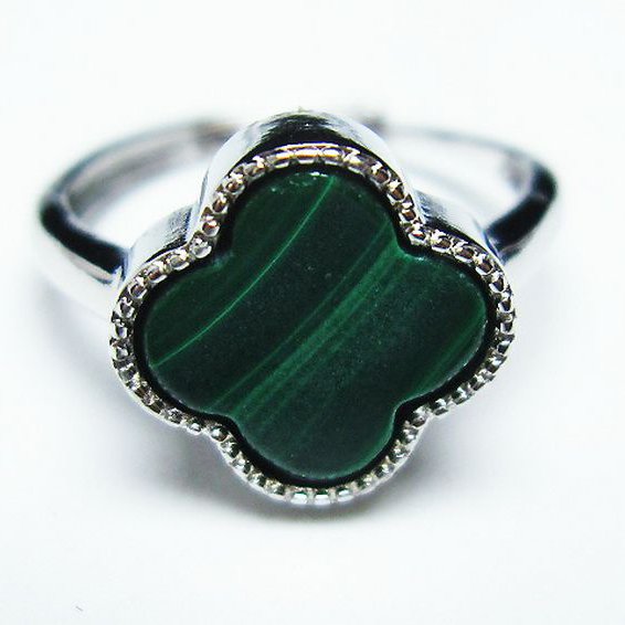 マラカイト 指輪 (15号)[T290-1197]