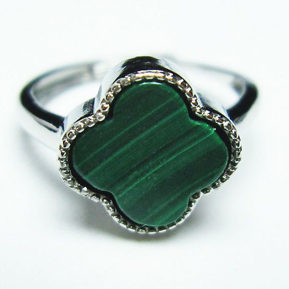 マラカイト 指輪 (15号)[T290-1241]