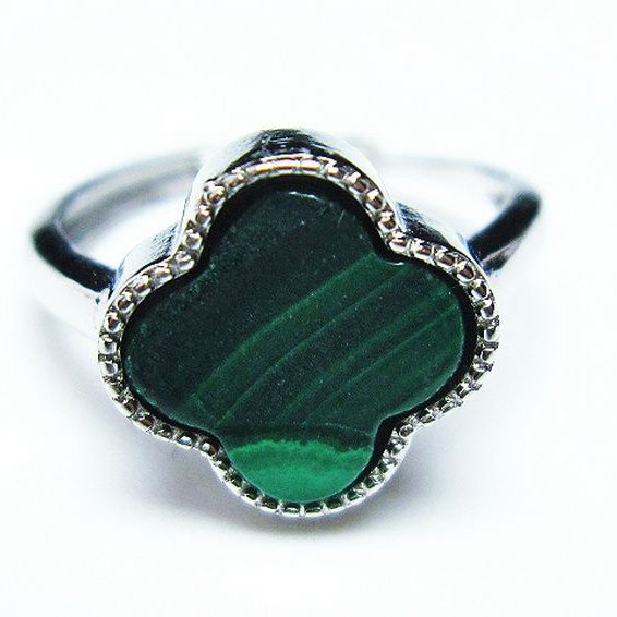 マラカイト 指輪 (14号)[T290-1332]