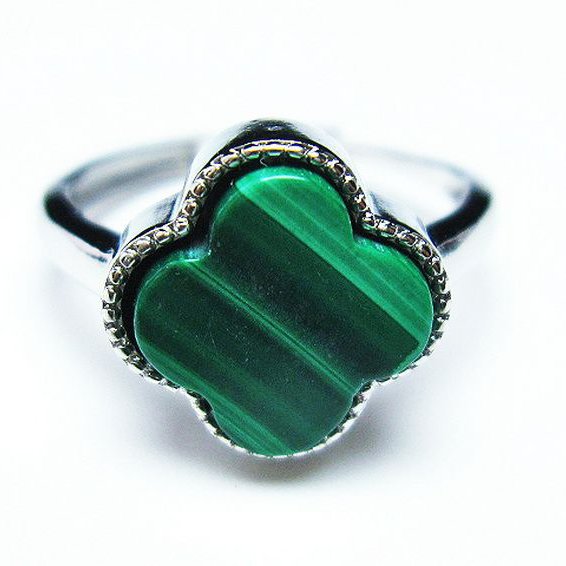 マラカイト 指輪 (15号)[T290-1349]