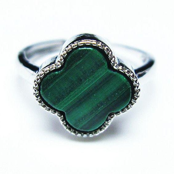 マラカイト 指輪 (15号)[T290-1353]