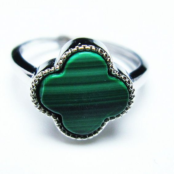 マラカイト 指輪 (15号)[T290-1402]