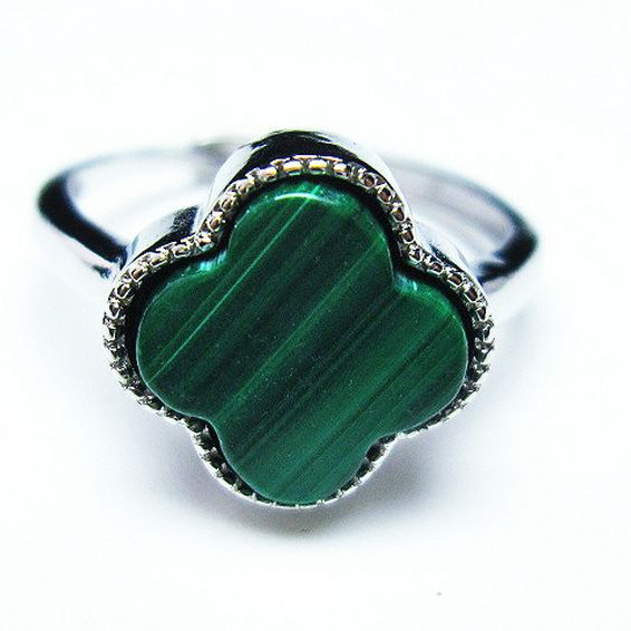 マラカイト 指輪 (14号)[T290-1418]