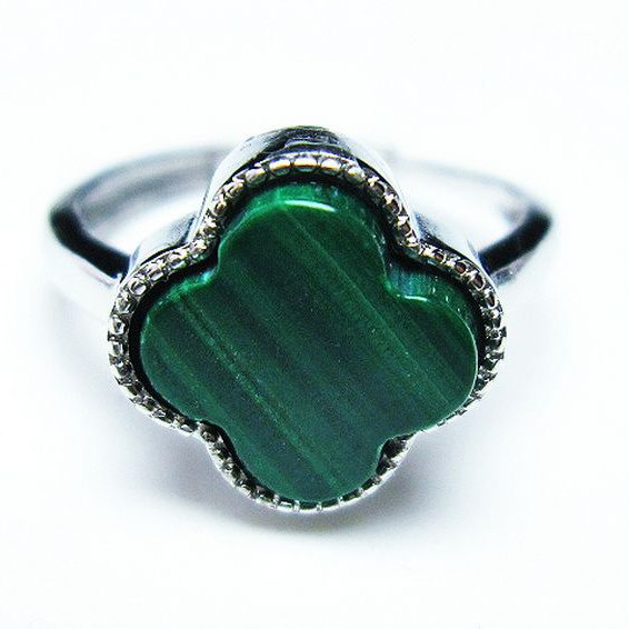 マラカイト 指輪 (14号)[T290-1423]