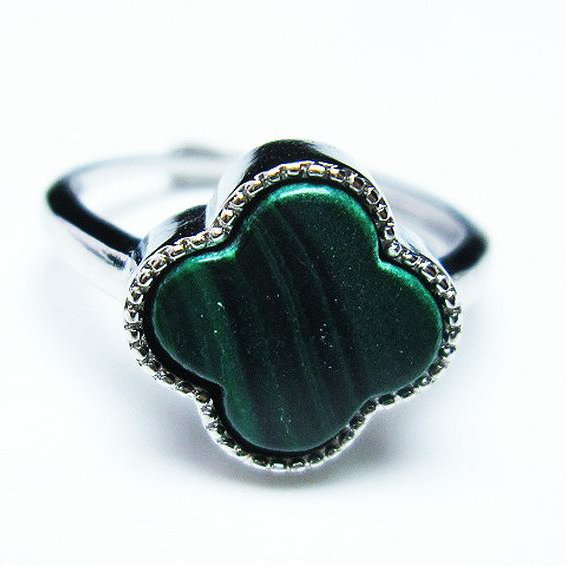 マラカイト 指輪 (14号)[T290-1425]