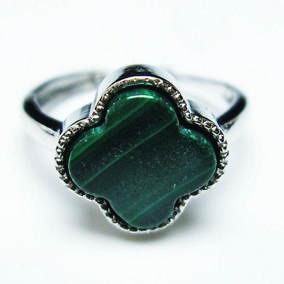 マラカイト 指輪 (15号)[T290-1463]