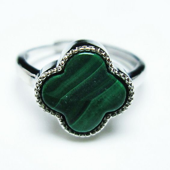 マラカイト 指輪 (14号)[T290-1560]