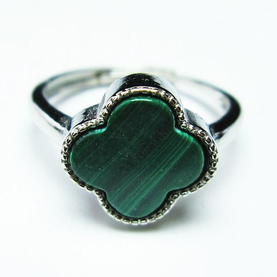 マラカイト 指輪 (15号)[T290-881]