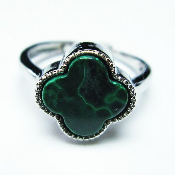 マラカイト 指輪 (14号)[T290-883]