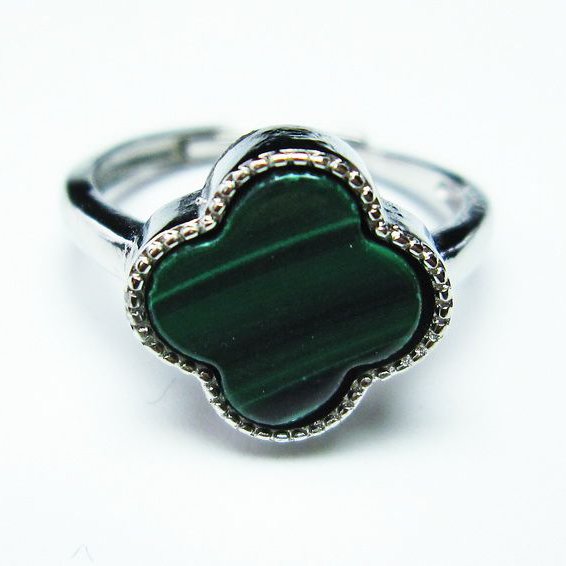 マラカイト 指輪 (14号)[T290-893]