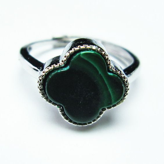 マラカイト 指輪 (14号)[T290-896]