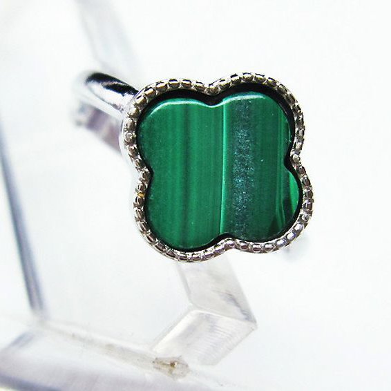 マラカイト 指輪 (14号)[T290-958]