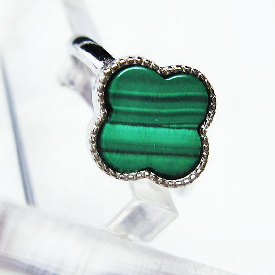 マラカイト 指輪 (14号)[T290-982]