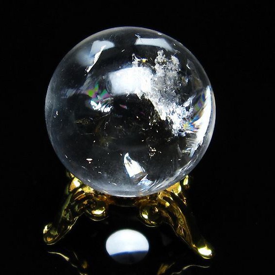 虹入り ヒマラヤ水晶 丸玉 23mm [T294-5447]