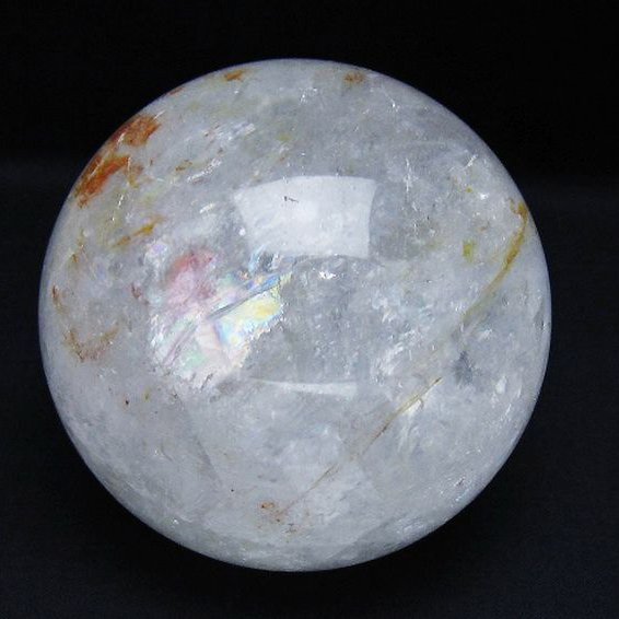 1.4Kg 虹入り ヒマラヤ水晶 丸玉 100mm [T296-2918]