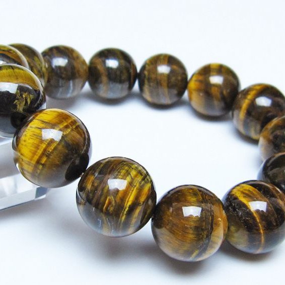 タイガーアイ※黄虎目石 ブレスレット 16mm [t30-14337]