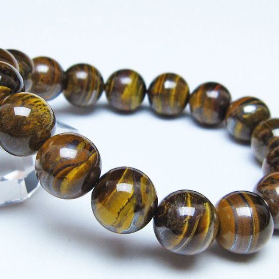 タイガーアイ※黄虎目石 ブレスレット 12mm [t30-14364]